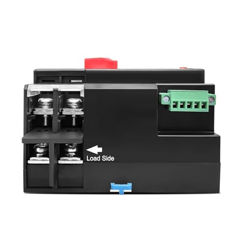 Interruptor ATS doble potencia 100A evita cortes de energía en sistemas monofásicos 2P 6