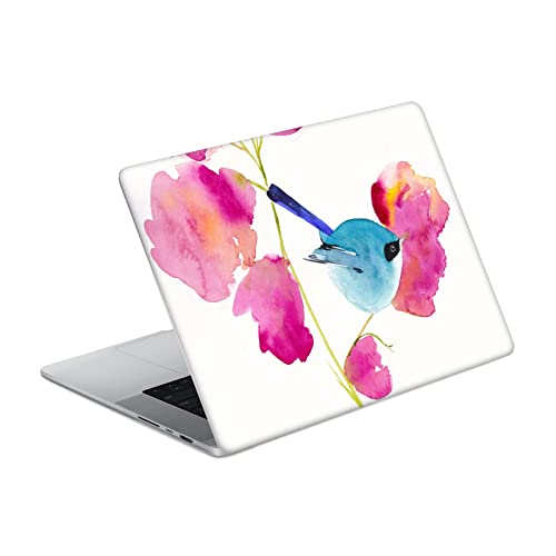 Autocollant MacBook Pro 16 A2485 Mai Autumn Bleu Oiseau Fleurs