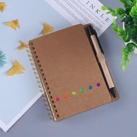 Miniatura 3 de Pack de 4 blocs de notas en espiral con soporte para bolígrafo, cuaderno de papel rayado, notas adhesivas, marcadores de página y fichas de índice