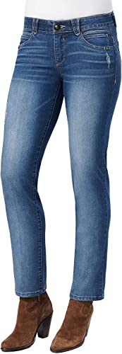 Democracy Women's Ab Solution Straight Leg Jean (10, True Blue)