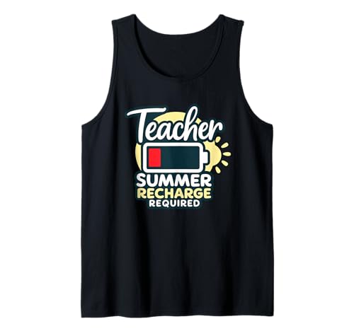 Teacher Summer Recharge Required Last Day School Women Funny Tank Top