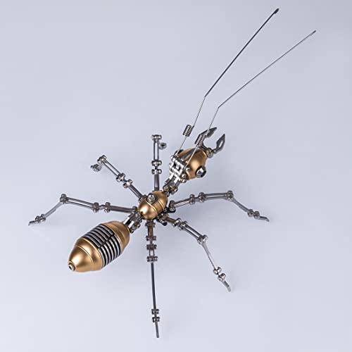 Assemblage d'insectes en métal steampunk, sculpture miniature mécanique 3D haut de gamme