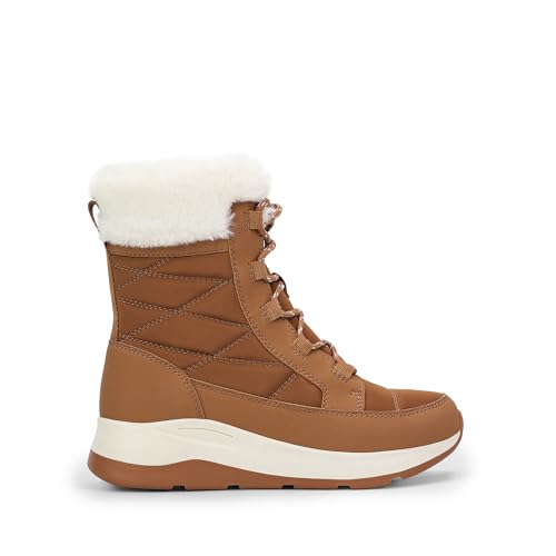 DREAM PAIRS DREAM PAIRS Women's Winter Snow Boots Waterproof Lightweight Warm Faux Fur Lined Insulated Outdoor Ladies Mid-Calf Booties,Size 8,Chestnut,SDSB2423W