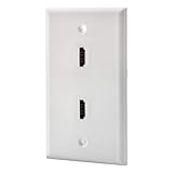 LULOSK 2 Port HDMI Female to Female Wall Plate in White (HDMI 2 Port)