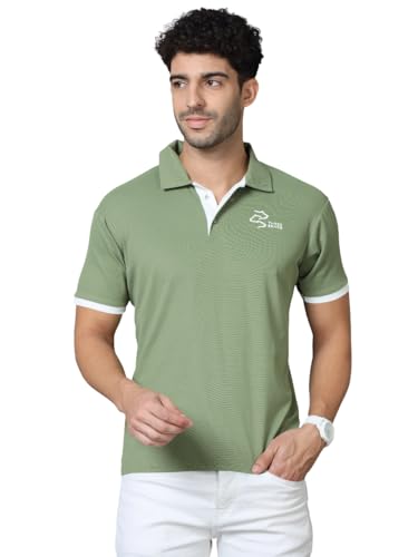 Image of Polo Neck Cotton Blend T-Shirt