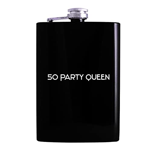 50 Party Crew - 8Oz Hip Alcohol Drinking Flask, Black #TOP6
