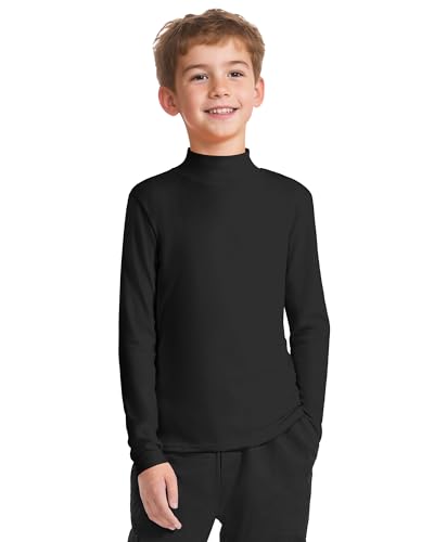 Image of Auranso 3 Pack Boys Turtleneck Long Sleeve Shirts Girls Kids Warm Tops