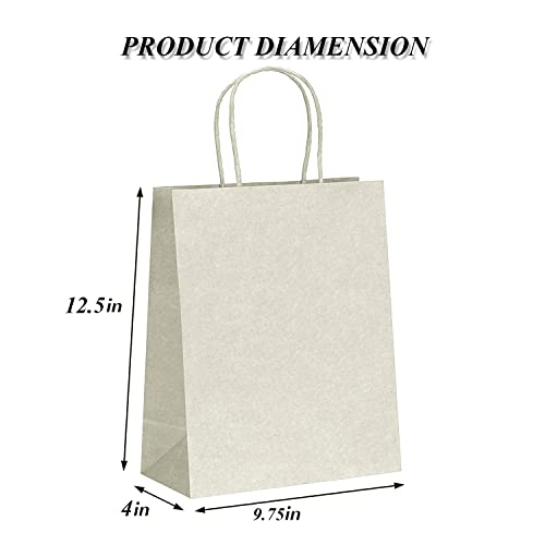 Image of Aakriti Craft Paper Bags, Rakhi Gift Bags with Handles, Small Craft Shopping Bags in Bulk for Boutiques, Small Business, Retail Stores, Gifts & Merchandise (WHITE-50PCS, MEDIUM-9.75 inch x 4 inch x 12.5 inch)