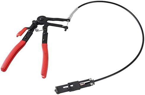 Tatoonly Cable Flexible Automotive Hose Clamps Car Pipe Clamp Clip Long Plier Straight Throat Tube Bundle Hose Clamp*Red & Black