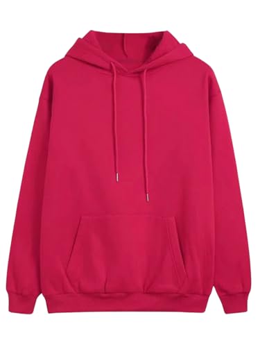 Image of Veirdo Cotton Fleece Regular Fit Hooded Sweatshirt Full Sleeves Solid Jumper Hoodie for Men /Boys