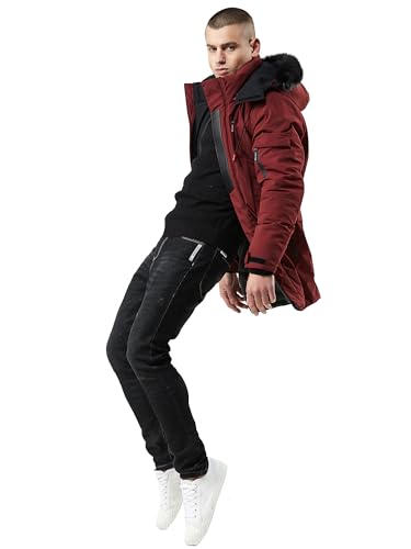 Image of WEEN CHARM Men's Warm Parka Ski Jacket Water Resistant Puffer Jacket Long Winter Coat with Removable Faux Fur Hood