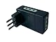 Electraline 71927 Adapter Triple Flache Plug 10 A 230 V bis Tube 10/16 A 230 V Schwarz Matt Farbe: grau