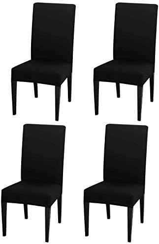 INMOZATA Dining Chair Covers Stretch Chair Slipcovers Protector Chair Covers for Dining Room Home Restaurant Party Wedding Ceremony Banquet Seat Cover, Removable &Washable (Cream, Set of 4)