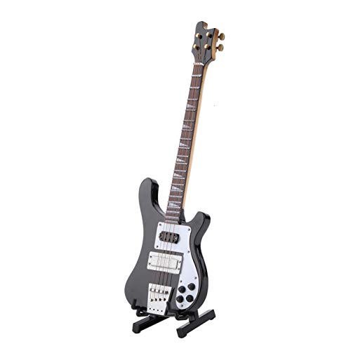 Telituny Miniature Basse Miniature Guitare-Noir Miniature Guitare Basse réplique avec Support et étui modèle d… - Les Beatles, Paul McCartney, John Lennon, RIngo Starr, George Harrison Telituny Miniature Basse Miniature Guitare-Noir Miniature Guitare Basse réplique avec Support et étui modèle d… – Image 4