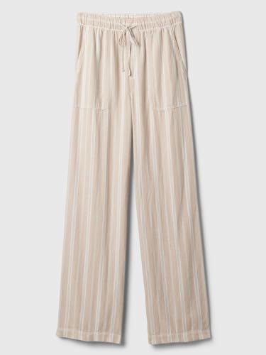 Image of Gap Womens Wide Leg Linen Pull on Pant