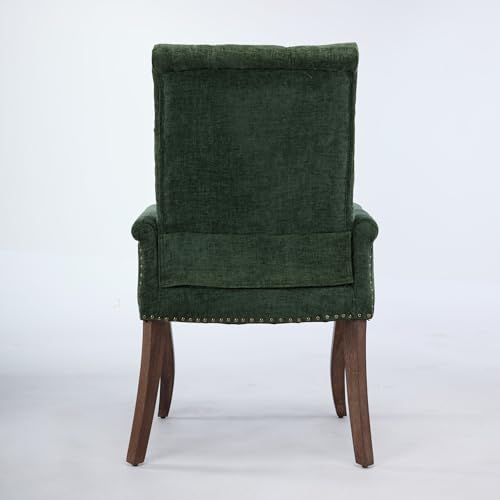 Sillón Chenille Verde con Respaldo Alto y Cojín miniatura 7