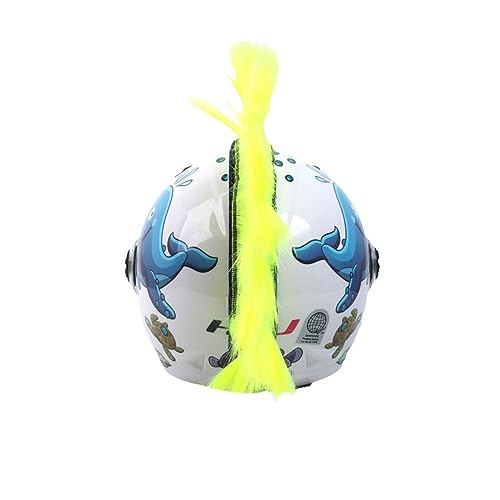 PAXLAMB Helmet Mohawk Wigs Skinhead Wig Hair Patches Hairpiece for Bicycle Motorcycle Cycling Scooters Polo Ski Snowboard Cosplay Costume (Fluorescence Yellow) - Image 4