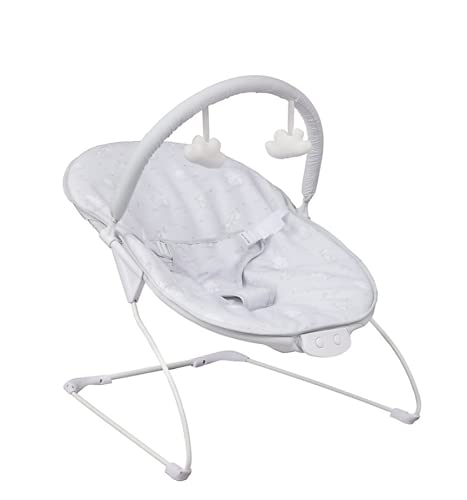 LADIDA Baby Bouncer with Soothing Music and Vibration, Adorable Grey Elephant Design, Suitable for Newborns