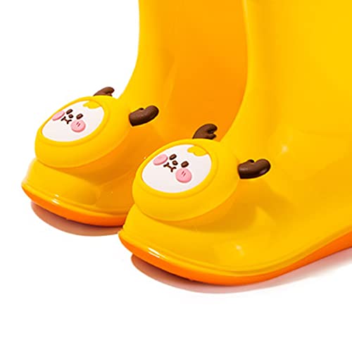 sfdgfhyf Little Kid Short Shoes for Children Lined Shoes Boots Rain with Drawstring and Girls Gumboots (Yellow, 2.5-3Years)3