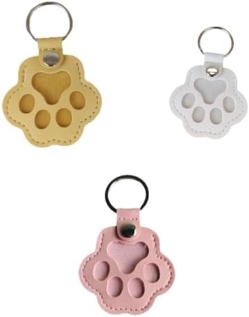 Pet Guardian Decorated Pawprint Leather Keychain, a multi-functional pet hair storage accessory. Available in three color combinations. image 3