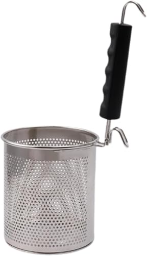 Lebensmittelsieb Edelstahl Nudelkorb für Ramen Nudeln Spaghetti-Korb Nudelsieb,für Wärme Widerstand Udon Pasta Nudel Ramen Spülen Belasten Kochendem Braten (L-Rund)