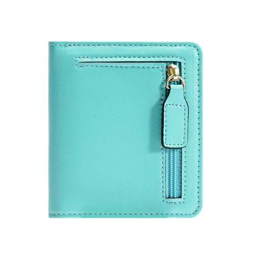 Image of Gostwo Small Wallet for Women, Slim Bifold Credit Card Holder, Compact RFID Blocking Cash Wallet, Billfolds Thin Leather Zipper Pocket, Mini Wallet Gift for Ladies Teen Girls Travel with ID Window