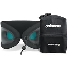 Cabeau Travel Pillow for Long Flights Evolution X - Memory Foam Neck Support - Comfort On-The-Go for Airplane, Train, and Car Turquoise with Evolution X Travel Bag - Black