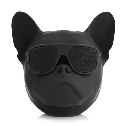 Image of Gugxiom Bulldog Bluetooth Speaker, BT 5.0 Wireless, 32G /10W Output Power, Rechargeable, Compatible with USB /T Flash Card, Cute French Bulldog Design, Black