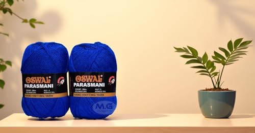Image of M.G ENTERPRISE Os wale 3 Ply Knitting Yarn Wool, Royal 600 gm Best Used with Knitting Needles, Crochet Needles Wool Yarn for Knitting. by M.G ENTERPRISE Os wal X