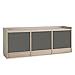 Mueble TV Moscú 3 Puertas, Color Roble/Gris, 139 cm (Ancho) 40 cm (Profundo) 54 cm (Altura)