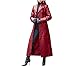 EDSNHG Giacca in pelle lunga da donna Primavera Tinta unita Steampunk Gothic risvolto Biker Giacca Casual Faux Fur Cappotto, Borgogna, 3XL