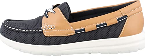 Clarks Women's Jocolin Vista Boat Shoe, Navy Perforated Textile, 8 B(M) US