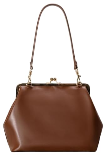Image of Slouchy Kiss Lock Crossbody Bags Women Crescent KissLock Cross Body Hobo Shoulder Purses Kiss Clasp Hobo Handbags Wallet