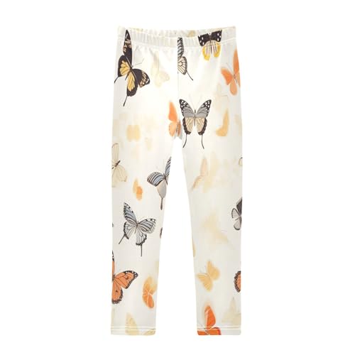 Toddler Girls Leggings Printed Yoga Pants Leggings Black Yellow Butterfly for Kids