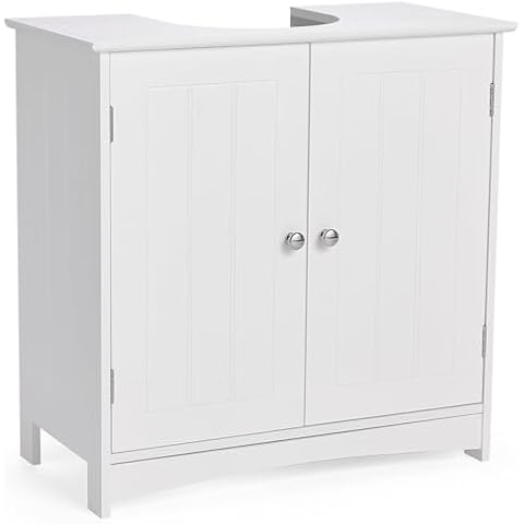 VonHaus White Under Sink Bathroom Cabinet Cover