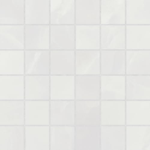 Bedrosians Gemma Square 12 in. x 12 in. Honed White Onyx Porcelain Mosaic Tile (5 sq. ft./Case)
