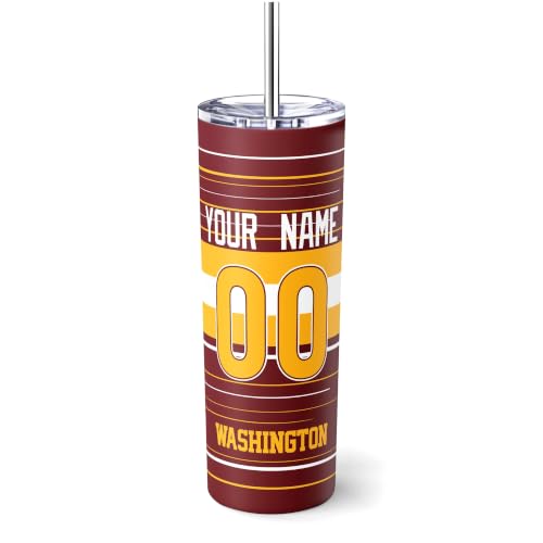 Image of W Tumbler 20oz Travel Mug Custom Name and Number Gifts