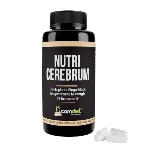 Comdiet - Nutricerebrum | Pastillas Concentracion Estudiar | Complemento Alimenticio Mejorar Rendimiento y Capacidad Cerebral | Magnesio + Vitaminas + Coq10 + Gingko Biloba | Capsulas para la Memoria
