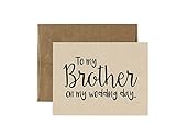 To My BROTHER on my WEDDING Day - Note Card - Kraft Brown - RUSTIC - Recycled - Eco Friendly