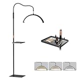 Mznoo Lash Light, Half Moon Lamp with Tool Tray, LED Moon Light for Eyelash Extensions, Flexible and Adjustable Color Modes, Suitable for Beauty Salons and Beginner DIY (Black)