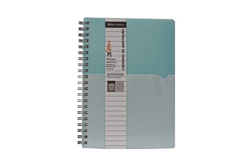 Caderno Espiral Pp C/Bolso Multiuso 185Mmx140Mm - 140Págs, 70G, Pautado Sortido (Rs, Az, Vd, Lilás)