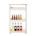 GYL Sottile Carrello di Stoccaggio con Piano in Legno, 3 Livelli Carrello Scorrevole, Rotolamento Rack di Stoccaggio su Ruote, per Spazi Piccoli e Ristretti, Cucina, Lavanderia