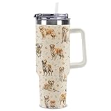 Duzieda Golden Retriever Tumbler, 40 oz Insulated Stainless Steel Tumbler with...
