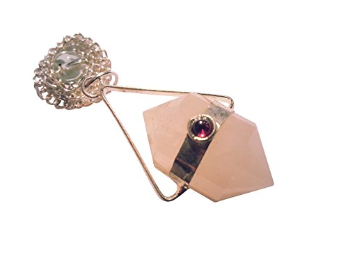 Markenlos Doble spitzes Colgante con Ojo y Granate eckigem Plancha en Amatista etc.