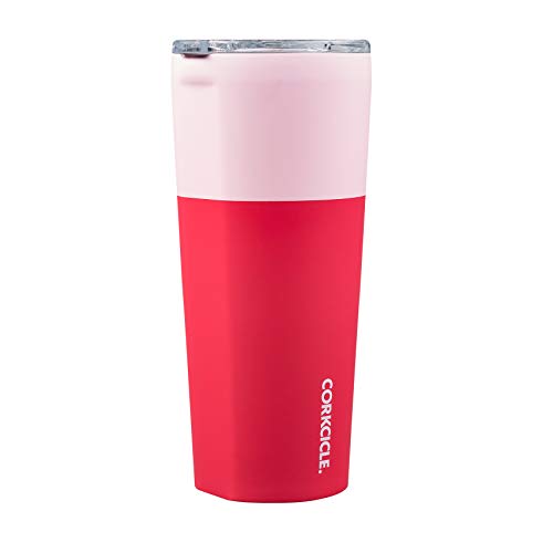 Corkcicle 24oz Tumbler - Color Block Collection - Triple Insulated Stainless Steel Travel Mug, Color Block Shortcake