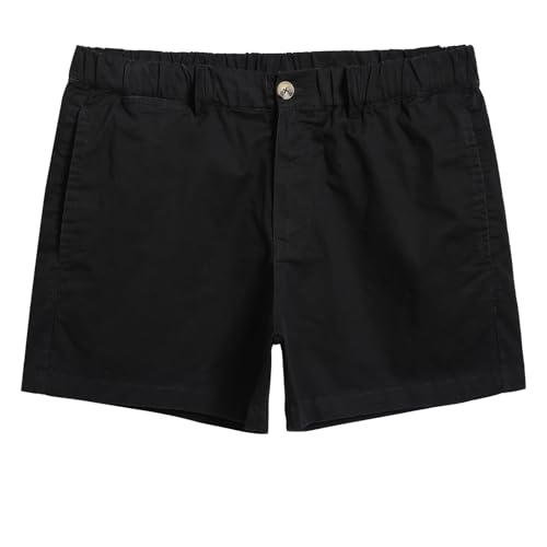 maamgic Mens Shorts Casual 4 Cotton Stretch Classic-fit Khaki Shorts for Men Elastic Waistband Multi-Pocket Mens Golf Shorts Daily Wear