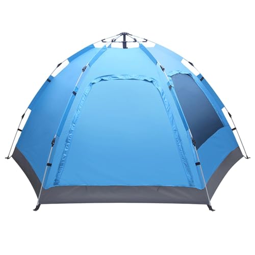 Carpa portátil automática para camping 4 personas azul miniatura 3