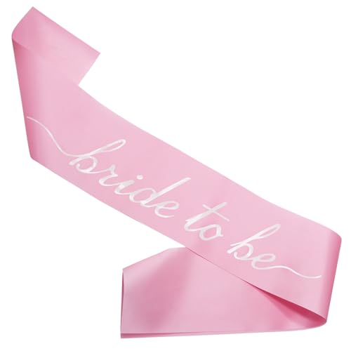 MILVOWOC Pink Bride to Be Sash in Soft Satin, Bachelorette Party Wearable, Bridal Shower Accessory, Bach Decorations, Bridesmaid Present, Engagement Celebration Supplies,1 Pack