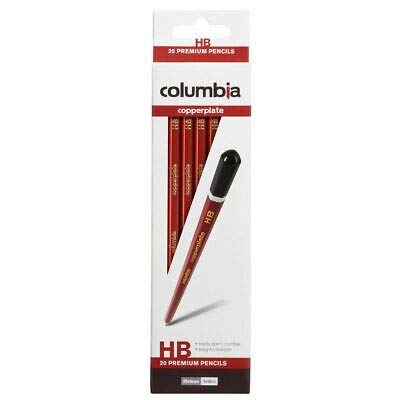 Columbia Copperplate Hexagonal Grafito Lápiz HB 20pk