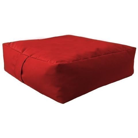 Large Bean Floor Garden Slab Cushion Stool Pouffe in Red, Great for Indoors and Outdoors. Ideal for Relaxing seating, Made from Water Resistant Material, Available in 10 Great Colours Cover